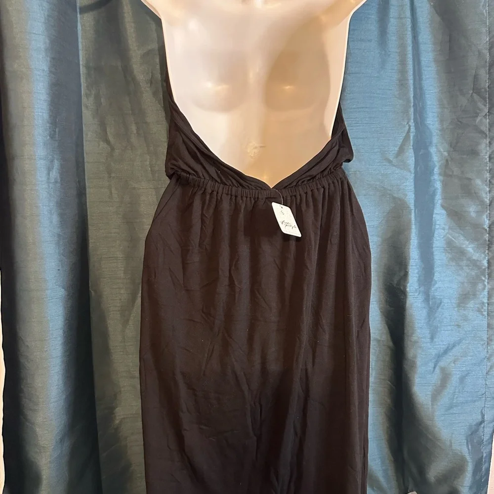 Free People Elegant Black Sleeveless Halter Dress - Picture 3 of 6